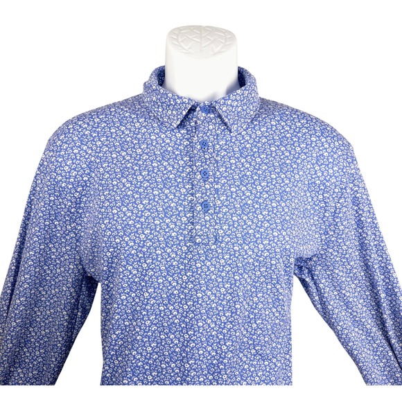 J.Crew Other - J.Crew Oarsman Mens Floral Polo Shirt Blue White BZ032 L Tall